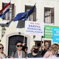 Prosvjed frizera na Markovu trgu