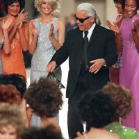 Helena Christensen, Claudia Schiffer, Karl Lagerfeld, Naomi Campbell