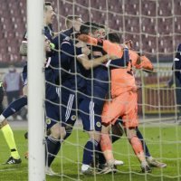 Srbija - Škotska, slavlje Škota, kvalifikacije za EP 2021., 12.11.2020.