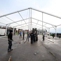 Glina, postavljanje šatora