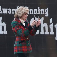 Kristen Stewart na setu filma 'Spencer'