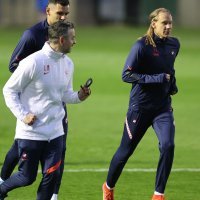 Trening hrvatske nogometne reprezentacije uoči utakmice sa Slovenijom (Domagoj Vida i Luka Milanović)