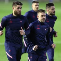 Trening hrvatske nogometne reprezentacije uoči utakmice sa Slovenijom (Duje Ćaleta Car i Dario Melnjak)