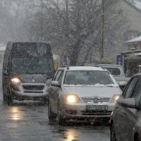 Gust snijeg i jak vjetar na riječkom području