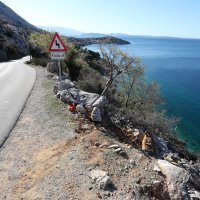 Mjesto prometne nesreće kod Stare Baške u kojoj su poginule dvije osobe