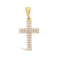 Zlatarna dodić_TINY CRYSTAL CROSS GOLD privjesak zlato