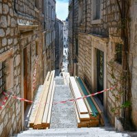 Ulica u kojoj se urušila kuća Radimira Čačića u Dubrovniku