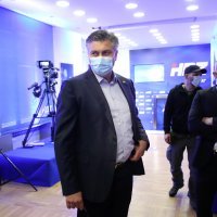 Zagreb: Andrej Plenković u izbornom stožeru kandidata HDZ-a, HSLS-a i HSU-a