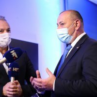 Zagreb: Andrej Plenković u izbornom stožeru kandidata HDZ-a, HSLS-a i HSU-a