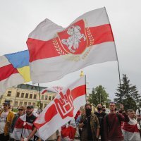 Prosvjedi Bjelorusa koji žive u Ukrajini protiv uhićenja Romana Protaševiča