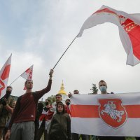 Prosvjedi Bjelorusa koji žive u Ukrajini protiv uhićenja Romana Protaševiča