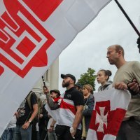 Prosvjedi Bjelorusa koji žive u Ukrajini protiv uhićenja Romana Protaševiča