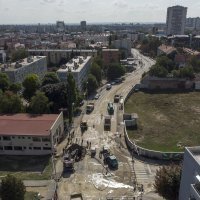 Pogled iz zraka na raskrižje Selske i Baštijanove gdje je puknula vodovodna cijev