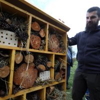Postavljen je prvi karlovački hotel za pčele koji su izradili učenici Šumarske škole