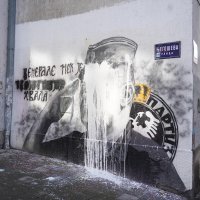 Uništen mural Ratka Mladića