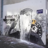 Uništen mural Ratka Mladića