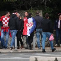 Hrvatska - Rusija, navijači ispred Poljuda, 14.11.2021.