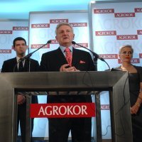 Piruška Canjuga 2017. na Agrokorovoj press konferenciji s  Ljerkom Puljić, Ivanom Crnjcem, Ivicom i Antom Todorićem
