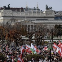 Prosvjed protiv novih ograničenja i zatvaranja u Beču, Austrija