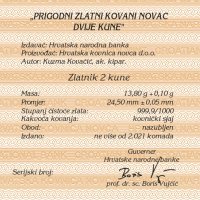 HNZ Prigodni zlatni kovani novac 7x7 zlatnik 2kune