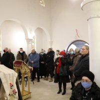 Milorad Pupovac i Boris Milošević na otvorenju hrama Svetog Spiridona Čudotvorca u Petrinji