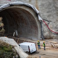 Ministar Oleg Butković na probijanju tunela Podmurvice