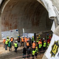 Ministar Oleg Butković na probijanju tunela Podmurvice