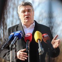 Predsjednik Milanović daje izjavu za javnost u Rakitju