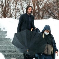 Keanu Reeves na setu filma 'John Wick 4'