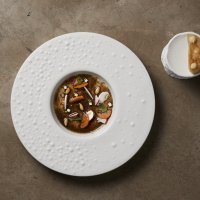 Escabeche frío de pollo de corral, tubérculos y trufa 3 copia