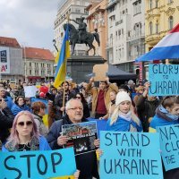 Skup u znak podrške Ukrajine na Trgu bana Jelačića