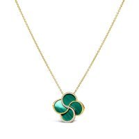 Green Clover zlatna ogrlica s dijamantima i malahitom, 21.060,00 kn