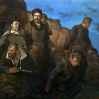 Slika prikazuje sovjetske partizane koji su u katakombama odolijevali nacističkoj opsadi Odese