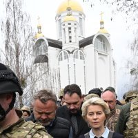 Ursula von der Leyen i Josep Borell u Kijevu i Buči, Ukrajina