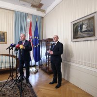 Zagreb: Branko Bačić i Tomo Medved dali su izjave nakon sastanka parlamentarne većine