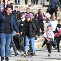 Navijači uoči utakmice Hajduk-Dinamo, 20.4.2022.