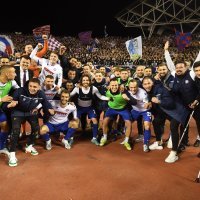 Slavlje Hajduka nakon pobjede u derbiju; Hajduk-Dinamo, 20.4.2022.