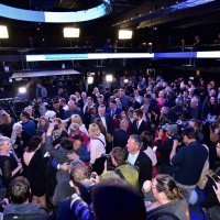 Atmosfera u stožeru pobjedničke stranke slovenskih izbora Pokret Slovenija