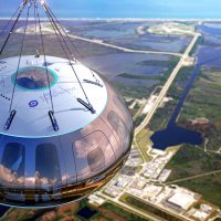Spaceship Nepture over Kennedy Space Center
