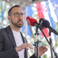 Zagrebački gradonačelnik Tomislav Tomašević na proslavi Praznika rada u Maksimiru