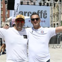 Navijači u fan zoni na splitskoj rivi uoči utakmice Rijeka-Hajduk