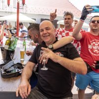 Navijači uoči utakmice Hrvatska - Austrija, Liga nacija, 3.6.2022.