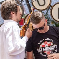 Navijači uoči utakmice Hrvatska - Austrija, Liga nacija, 3.6.2022.