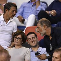 Bivši hrvatski izbornici na poljudski tribinama - Slaven Bilić, Ante Čačić i Niko Kovač