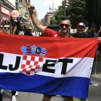 Hrvatski navijači u Kopenhagenu uoči utakmice Danska - Hrvatska