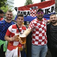 Hrvatski navijači u Kopenhagenu uoči utakmice Danska - Hrvatska