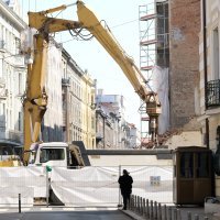 Rrušenje zgrade na uglu Đorđićeve i Petrinjske, simbola zagrebačkog potresa
