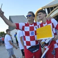 Atmosfera u dvorani Stožice: Slovenija - Hrvatska