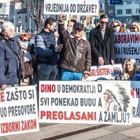 Prosvjed protiv izmjena izbornog zakona BiH iz veljače ove godine