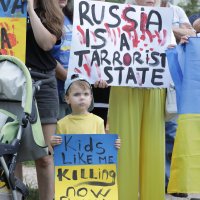 Prosvjed protiv ruskih zločina nad ukrajinskim zarobljenicima u Olenivci